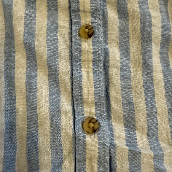 J‎ Crew Baird McNutt Irish Linen Striped Button Down Shirt Womens XL Blue White - Picture 6 of 10